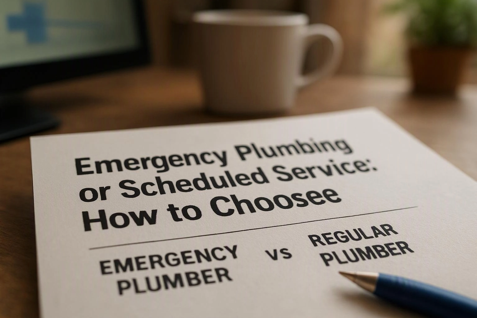 Emergency Plumbing or Scheduled Service: How to Choose in Kent, Washington